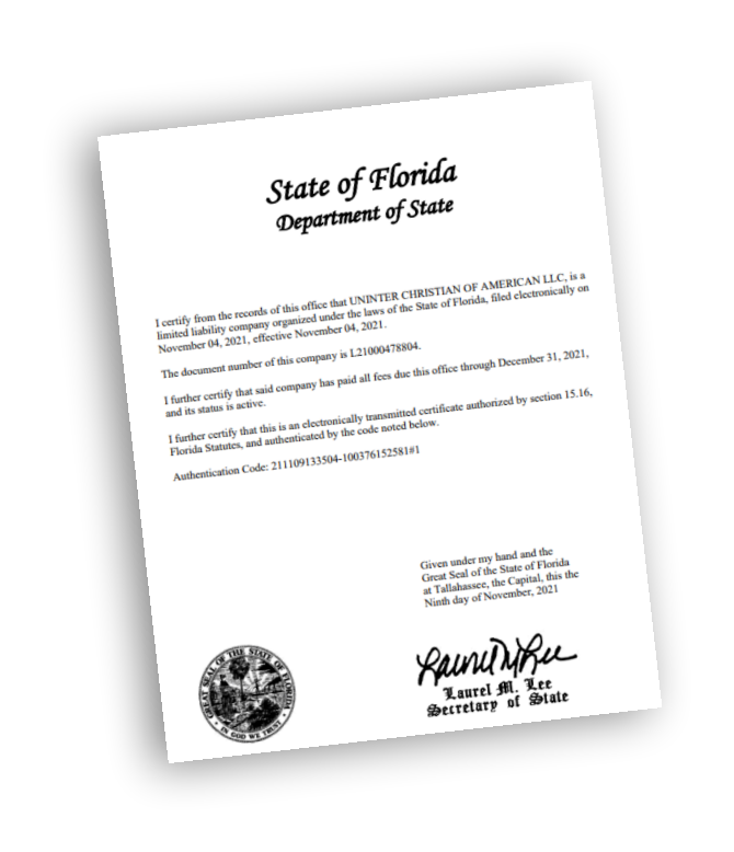 Certificado Flórida